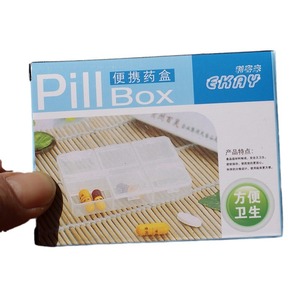 Six Compartment Transparent Pillbox Mini Portable PP Plastic Storage Box For Medicine Organization - Product Image 5