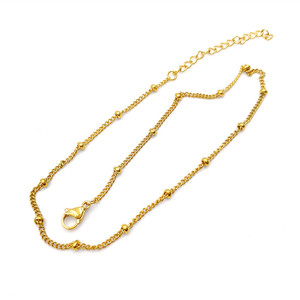 Stainless Steel Beaded <b>Chain</b> and Curb <b>Chain</b> With <b>Extended</b> - Product Image 1
