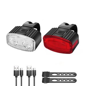 Accesorios para bicicletas, juego de luces traseras delanteras para bicicleta, faro delantero con carga USB para bicicleta, <span class=keywords><strong>MTB</strong></span> impermeable para luz trasera, linterna LED - Product Image 3