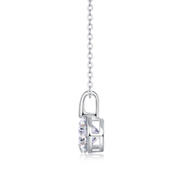 Dropshipping Factory Jewelry Gemstone Pendant Necklace 2ct Round Gem Chain Moissanite Charm Necklace Fine Women Silver Necklace