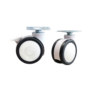 Roulettes médicales pivotantes avec frein et double roues en polyuréthane, protections filetées, équipement hospitalier, 3 pouces - Product Image 1