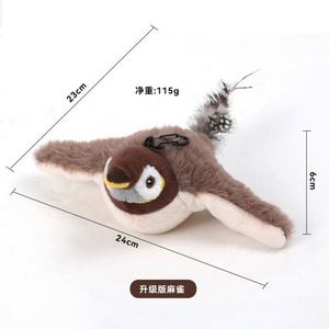Nouvelle télécommande électrique rechargeable pour chats, simulation d'ailes battantes, jouet en peluche avec chant d'oiseaux - Product Image 3