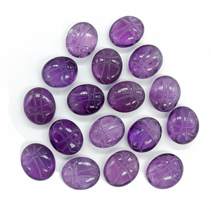 Cuentas de amatista púrpura de la mejor calidad, piedra preciosa tallada en forma de cruz sagrada con piezas lisas para joyería, regalo de Rosario, uso de Diseño Artesanal - Product Image 1