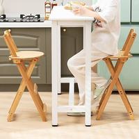 Tabouret pliant en bambou, chaise haute pliante avec dossier, tabouret de bar portable et peu encombrant pour la maison