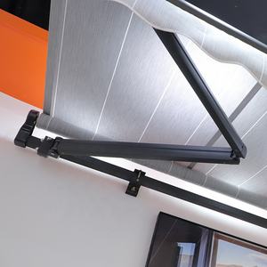 Toldo de rodillo extensible <span class=keywords><strong>para</strong></span> pared, brazo negro, a prueba de óxido, <span class=keywords><strong>para</strong></span> tienda de café - Product Image 1