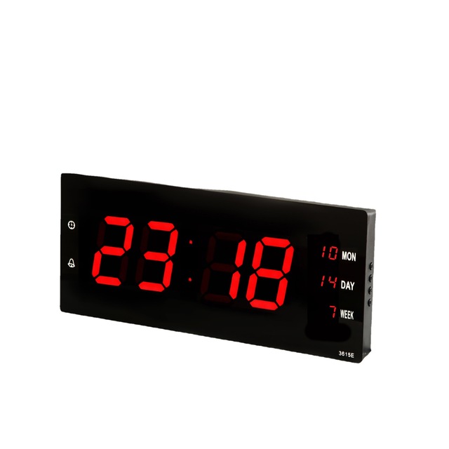 Large Font Luminous Digital Clock Intelligent Temperature Measurement ABS Multi-Function Digital Display Wall Clock for Living