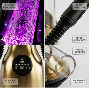 Cachimba LED con Múltiples Mangueras - Diseño Tallado Colorido <span class=keywords><strong>para</strong></span> Ambiente Festivo y de Salón, Set de Cachimba - Product Image 4