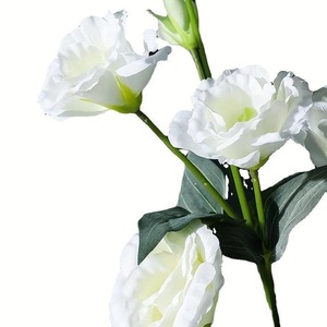 Vendita calda 4 teste Lisianthus fiori artificiali ornamenti di fiori soggiorno decorazione per la casa fiori matrimonio - Product Image 5