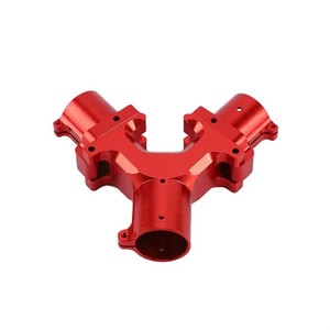 Custom CNC Machined 6061 Aluminum Y Shape Tee Connector Anodized Red Drone <b>Frame</b> Agricultural Plant Protection UAV MU-06 - Product Image 2
