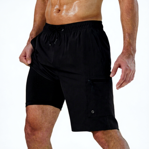Shorts de bain cargo pour hommes à séchage rapide, respirants, résistants à l'eau, avec taille élastique, pour la plage, le surf et l'entraînement, été et activités de plein air - Product Image 1