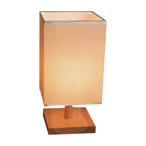 Table Lamp, Simple Desk Lamp, Fabric Wooden Table Lamp for Bedroom Living Room Office Study