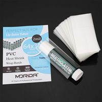 Bandes thermorétractables pour baume à lèvres 64x30mm scellant de bouteille sacs d'emballage thermique en PVC transparent pour emballage de tubes de brillant à lèvres
