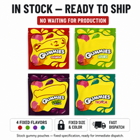 Sacs Mylar refermables anti-odeur à fermeture éclair pour bonbons gélifiés et chewing-gums, scellés sur 3 côtés, emballage plastique en vrac