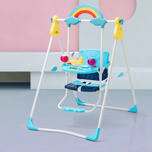 Silla <span class=keywords><strong>de</strong></span> Comer para Bebé, Silla Mecedora 2 en 1, Silla Alta Multifuncional Plegable y Ajustable, Asiento <span class=keywords><strong>de</strong></span> Alimentación con Columpio <span class=keywords><strong>de</strong></span> Plástico para Interiores - Product Image 1