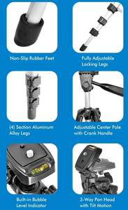 ขาตั้งโทรศัพท์มือถือแบบพกพาสำหรับใช้งานกลางแจ้ง ทำจากอะลูมิเนียม ขายส่ง ปรับขยายได้ - Product Image 4