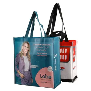 Wholesale Custom Supermarket Recycled Non Woven Bag Promotional Reusable Cloth Tote Bags Pp Laminated Non Woven Shopping Bag