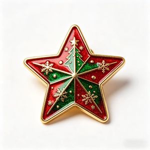 Épingles de revers personnalisées en émail souple en forme d'étoile, badges métalliques avec logo personnalisé, cadeau promotionnel souvenir pour Noël, fête, événement, récompense - Product Image 1