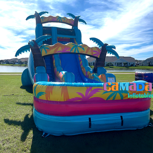 Thương mại mùa hè cây cọ Inflatable trượt nước cho trẻ em PVC beath theo chủ đề trượt nước Inflatable lâu đài Slide cho Đảng - Product Image 2