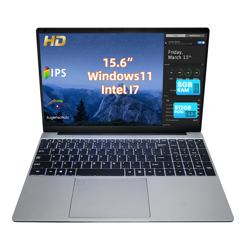Высокопроизводительный ноутбук 15,6 дюймов Intel Core I5-1135G7 8 ГБ 16 ГБ оперативной памяти 512 ГБ SSD Windows 11 Pro ноутбук для бизнес-учебы офис