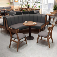 Ensemble de sièges ronds modernes en bois massif courbé pour restaurants, canapé-banc pour usage extérieur dans les hôtels, les cafés et les salons de thé
