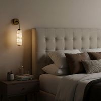 Nouvelle Lampe Murale Ronde en Albâtre, Style Nordique Créatif, Ambiance Tendance, Idéale pour Hôtels et Chambres à Coucher, Recommandée par les Designers.