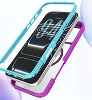 Coque de téléphone antichoc 3-en-1 transparente magnétique à double couche pour iPhone 18 17 Pro Max, compatible également avec iPhone 12 13 14 15 16 17