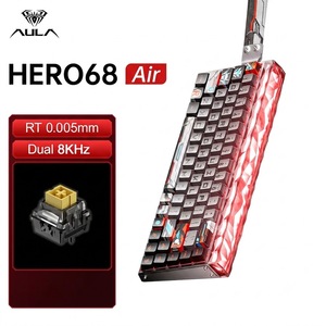 Clavier de jeu professionnel sans fil AULA HERO 68 <span class=keywords><strong>Air</strong></span>, taux de polling 8000 Hz, accents métalliques CNC, boîte à lumière diamant, trois modes - Product Image 1
