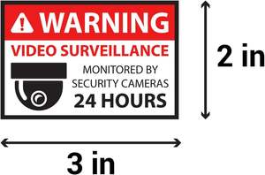 Видеонаблюдение наклейка предупреждение видеонаблюдение 24 часа контролируется камерой безопасности наклейки <span class=keywords><strong>CCTV</strong></span> предупреждающий знак - Product Image 2