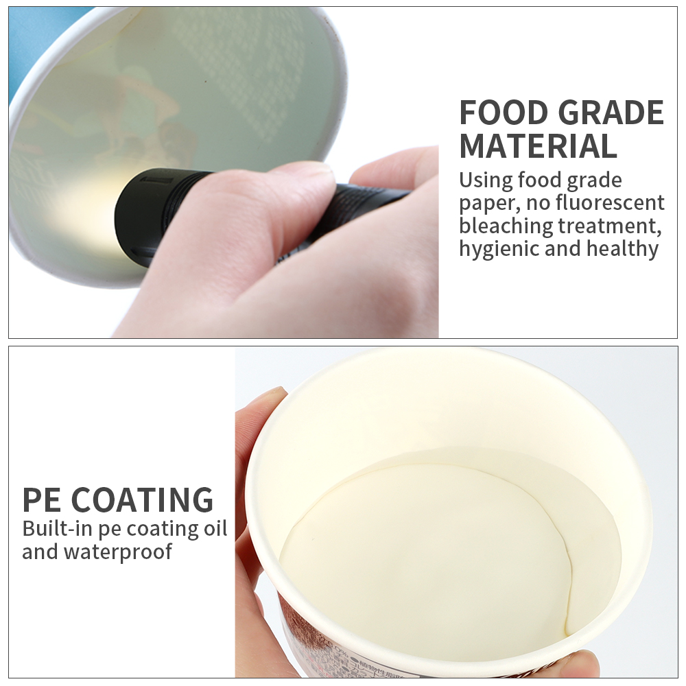 custom Hot Sale 8oz/12oz/16oz disposable yogurt ice cream paper cup with plastic cover