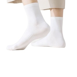 Cotton <b>Socks</b> Men Women Mid Calf Short Crew Breathable Sweat Absorbent Solid Color Daily Casual <b>Socks</b> - Product Image 2