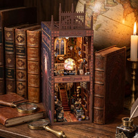 Modèle de maison miniature DIY Bibliothèque Ciel Étoilé transfrontalier, serre-livres rectangulaire 3D à assembler, jouet en blocs de construction en bois, cadeau
