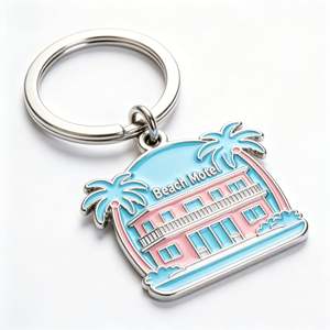 Porte-clés en métal style motel vintage, étiquette de clé de chambre personnalisée en émail pour souvenir d'hôtel, boutique de cadeaux et promotion de marque - Product Image 3