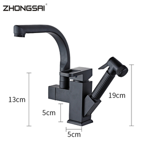 Moderno productos sanitarios diseño negro solo mango extensible grifo de la cocina - Product Image 5