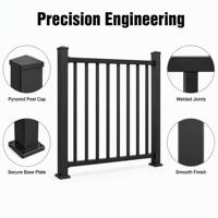 Valla de Jardín de Aluminio Soldado Tipo Australiano, Paneles de Cercado Metálico con Recubrimiento en Polvo de Parte Superior Plana para Seguridad Residencial en Patios Traseros, Personalizable