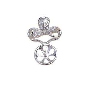 Base de Plata 925 para Joyería de Perlas DIY JG5884, Colgante de Trébol de Cuatro Hojas con Base Vacía Chapada en Oro de 3 mm y Corrector - Product Image 5