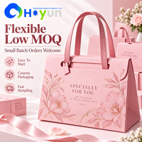 Sac cadeau de luxe personnalisé avec logo en relief ou en creux, poignée en cuir cousue pour emballage de cosmétiques