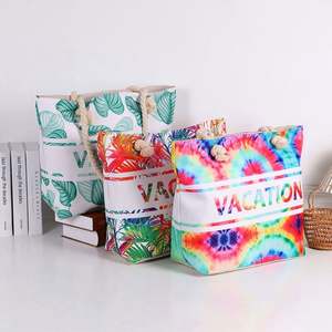 Bolsos de Mano de Lona de Gran Capacidad para Mujer, Estilo Tropical de Verano, Bolsos de Playa con Cierre - Product Image 6