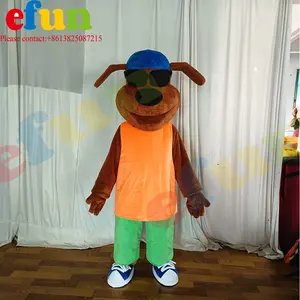 Efun MOQ 1 PC Custom Cartoon Cosplay Dog Animal Mascots Adult Plush Brown puppy Mascot For Party