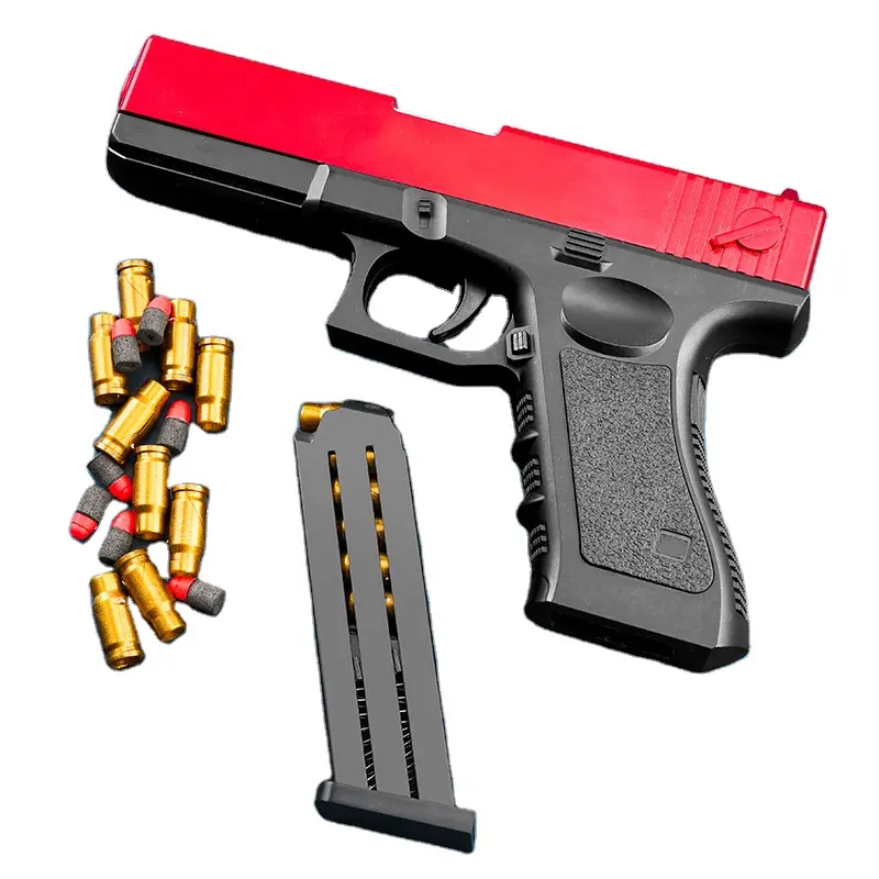 Jouet anti-stress en plastique imprimé en 3d pour enfants, balle molle, pistolet à projectile réaliste bon marché pour enfants, garçons