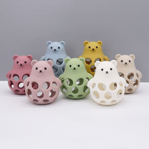 Mordedor de Silicona para Bebés con Forma de Oso, de Grado Alimenticio, Reutilizable, para Masticar a Mano, Juguete para la Dentición - Product Image 2