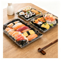 Boîte d'emballage alimentaire jetable de qualité supérieure pour sashimi japonais imprimé, de qualité alimentaire
