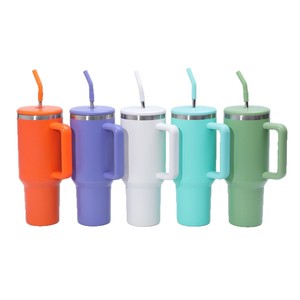 Stainless Steel <b>Insulated</b> <b>Mug</b> 40oz With Handle And Removable Straw For Car Travel Outdoor Use - Product Image 3