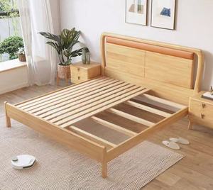 2025 Design Simple Moderne Style Nordique Chêne Français <span class=keywords><strong>Lit</strong></span> King Écologique Meubles En <span class=keywords><strong>Bois</strong></span> Massif <span class=keywords><strong>Lit</strong></span> En <span class=keywords><strong>Bois</strong></span> Doux Avec Rangement - Product Image 6