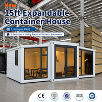 Maison mobile compacte de luxe de 15 pieds, maison préfabriquée extensible en conteneur, maison modulaire moderne pour Airbnb et complexes hôteliers