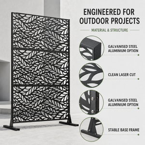 Custom 6063 Aluminum Privacy Screen Outdoor Laser Cut Decorative Garden <b>Divider</b> Powder Coated OEM ODM Australia Wholesale - Product Image 4