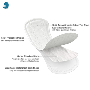 <strong>Sanitary</strong> <strong>Pads</strong> for Women Super Soft Hypoallergenic Disposable Panty Liners Chlorine Free Fragrance Free Organic Cotton - Product Image 2