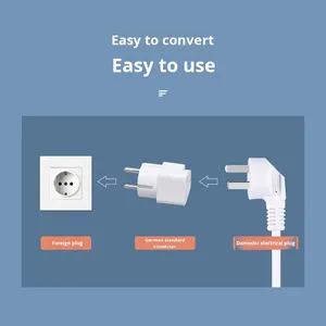 Enchufe de conversión estándar alemán para viajes al extranjero, convertidor de energía para Alemania, Europa, Bali, Corea, pequeño y preciso, fácil de transportar - Product Image 1