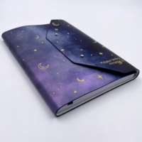 Carnet de notes en cuir imprimé motif étoiles et lune, format A4 A5 A6 B5 B6, planificateur de budget hebdomadaire, organisateur financier mensuel, agenda mignon