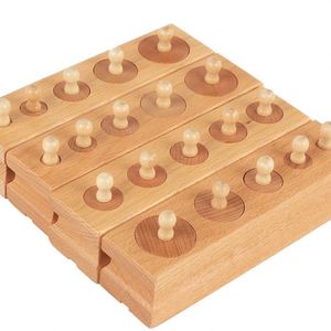 Baby Sensory Toys <b>Game</b> Grasp Easily Wooden Knob Log Mini-Cylinder Early Education Block - Product Image 1