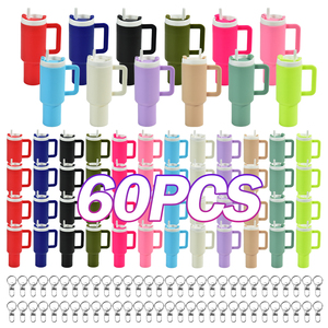 RTS En Stock en EE. UU. 60 Pcs/Caja Llavero de Mini Vaso Colorido Llavero Tipo Vaso para Portabalsamo Labial Dijes para Llaves Monedero y Bolso - Product Image 2